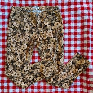Madewell Corduroy Skinny Jeans Floral Pants Brown Tan Cords - Medium / 30